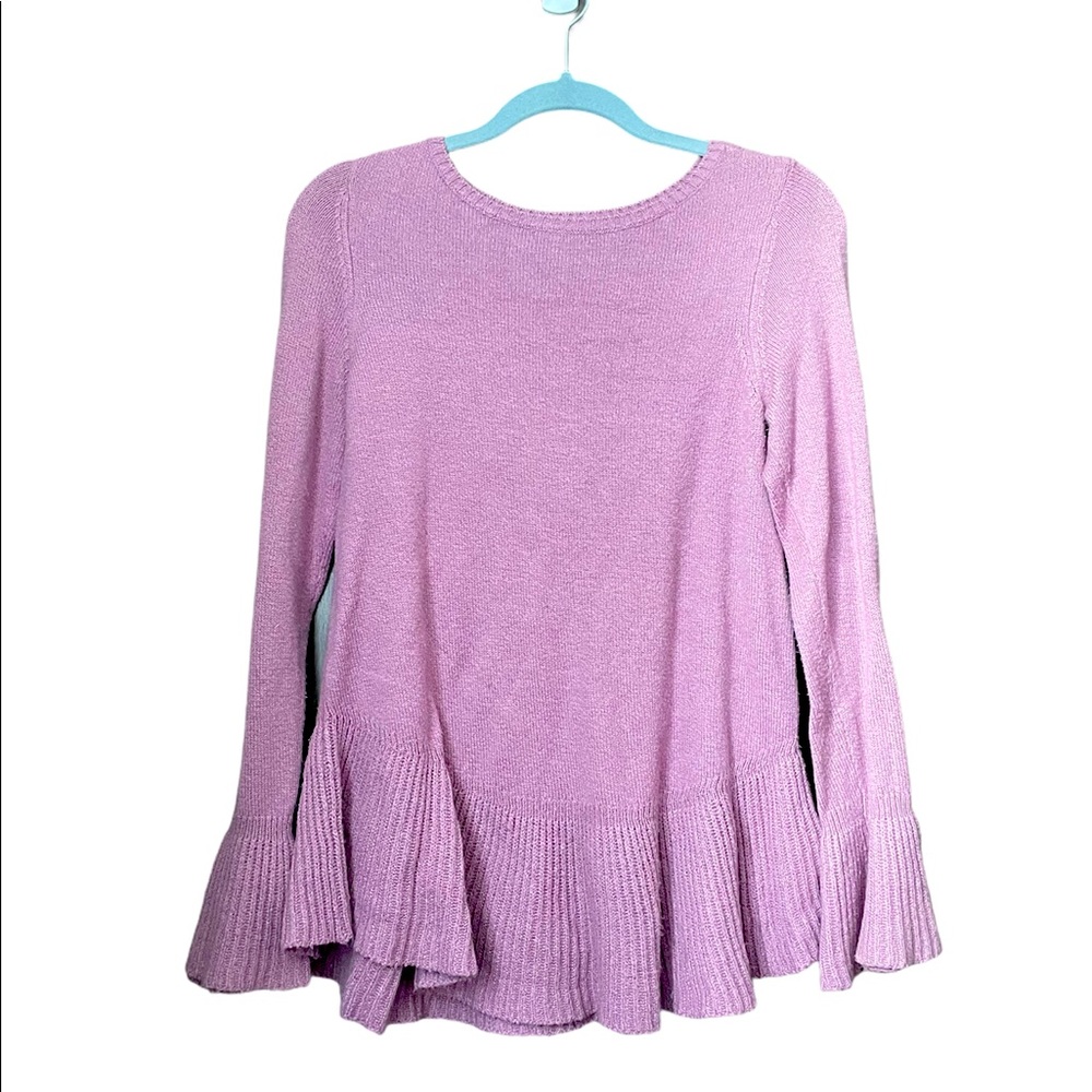 Style & Co Flounce Lilac Sweater